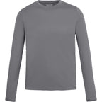 Dara Recycled Long Sleeve Tech Tee for Men Transfer - Quarry - Front