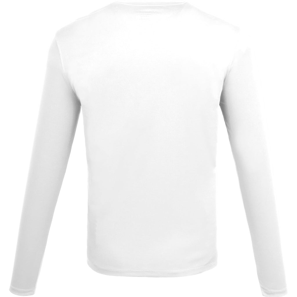 Dara Recycled Long Sleeve Tech Tee for Men Transfer - White - Back