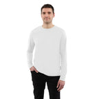 Dara Recycled Long Sleeve Tech Tee for Men Transfer - White - Front On Model