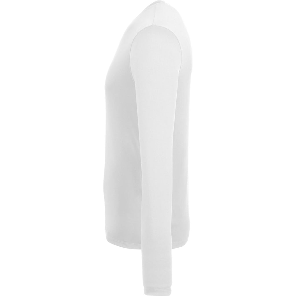Dara Recycled Long Sleeve Tech Tee for Men Transfer - White - Left Side