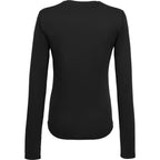 Dara Recycled Long Sleeve Tech Tee for Women Debossing - Black - Back