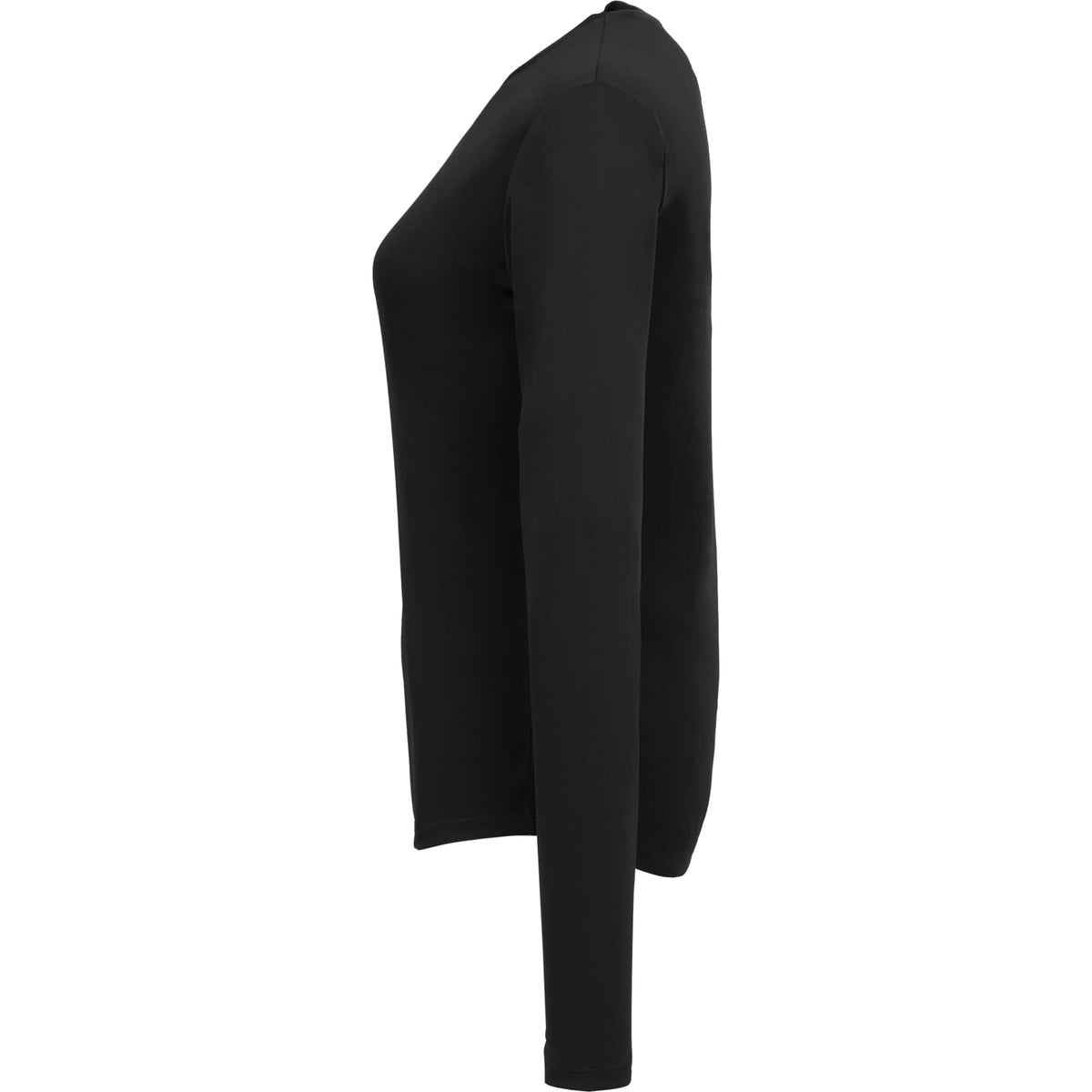 Dara Recycled Long Sleeve Tech Tee for Women Debossing - Black - Left Side