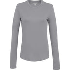 Dara Recycled Long Sleeve Tech Tee for Women Debossing - Quarry - Front
