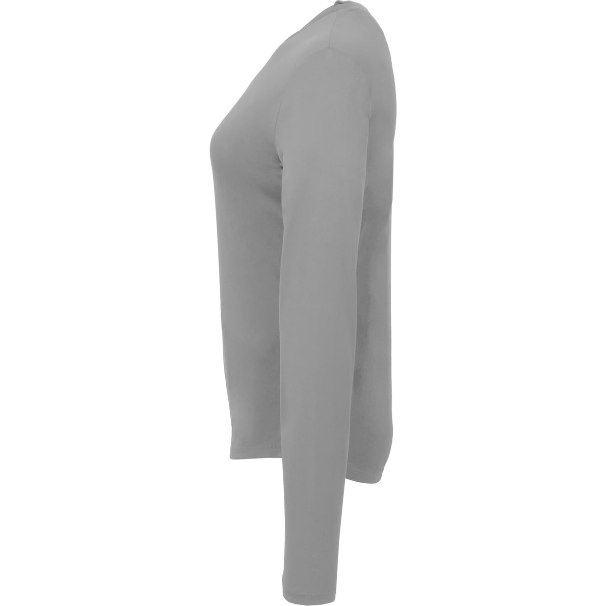 Dara Recycled Long Sleeve Tech Tee for Women Debossing - Quarry - Left Side