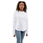 Dara Recycled Long Sleeve Tech Tee for Women Debossing - White - Front On Model