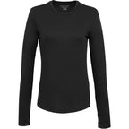 Dara Recycled Long Sleeve Tech Tee for Women Transfer - Black - Front