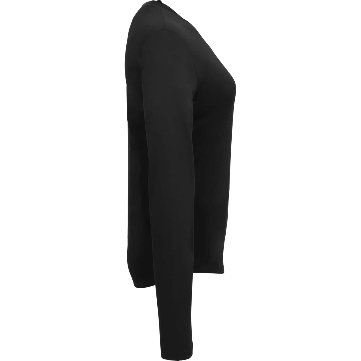 Dara Recycled Long Sleeve Tech Tee for Women Transfer - Black - Right Side