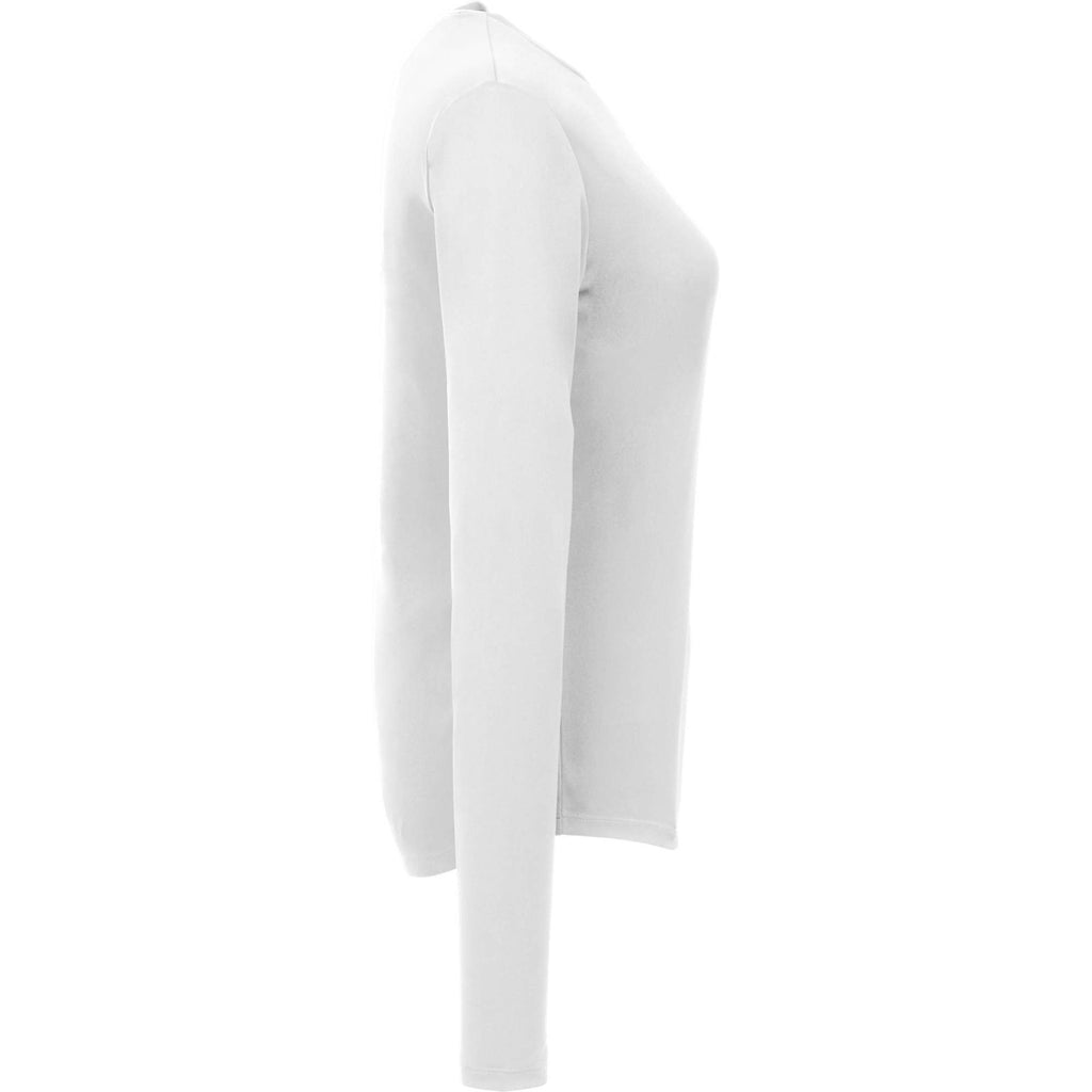 Dara Recycled Long Sleeve Tech Tee for Women Transfer - White - Right Side
