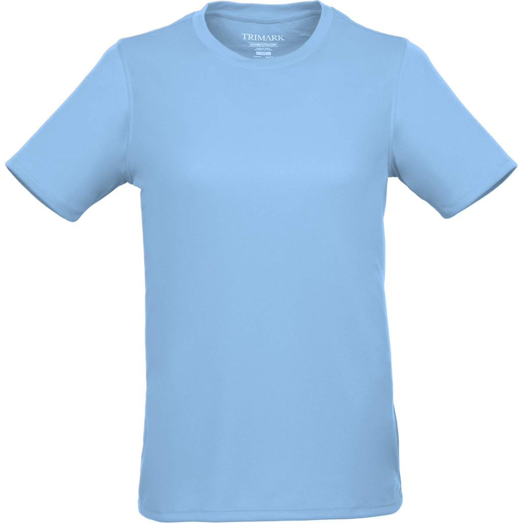 Dara Recycled Short Sleeve Tech Tee for Women Transfer - Sky - Front