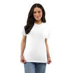 Dara Recycled Short Sleeve Tech Tee for Women Transfer - White - Front On Model