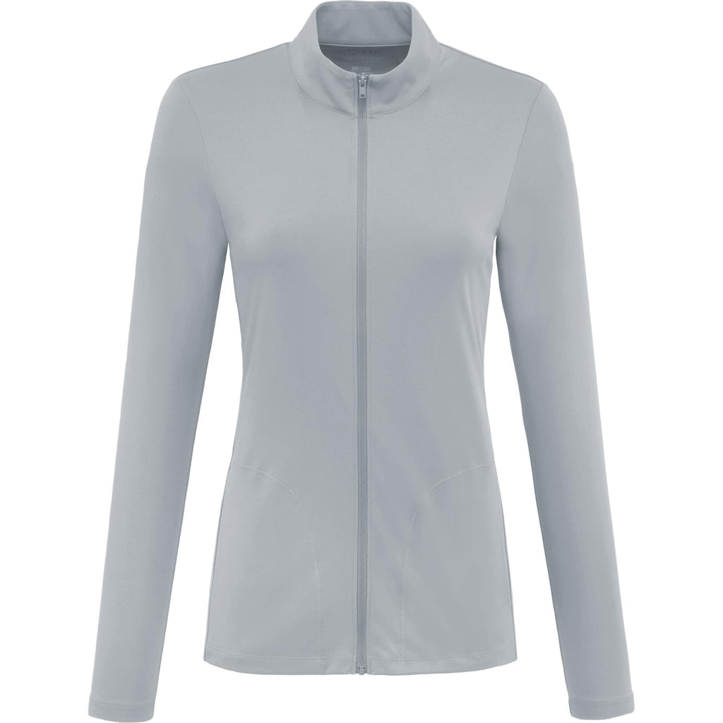 Dara Recycled Tech Full Zip Jacket for Women Debossing - Quarry - Front 2