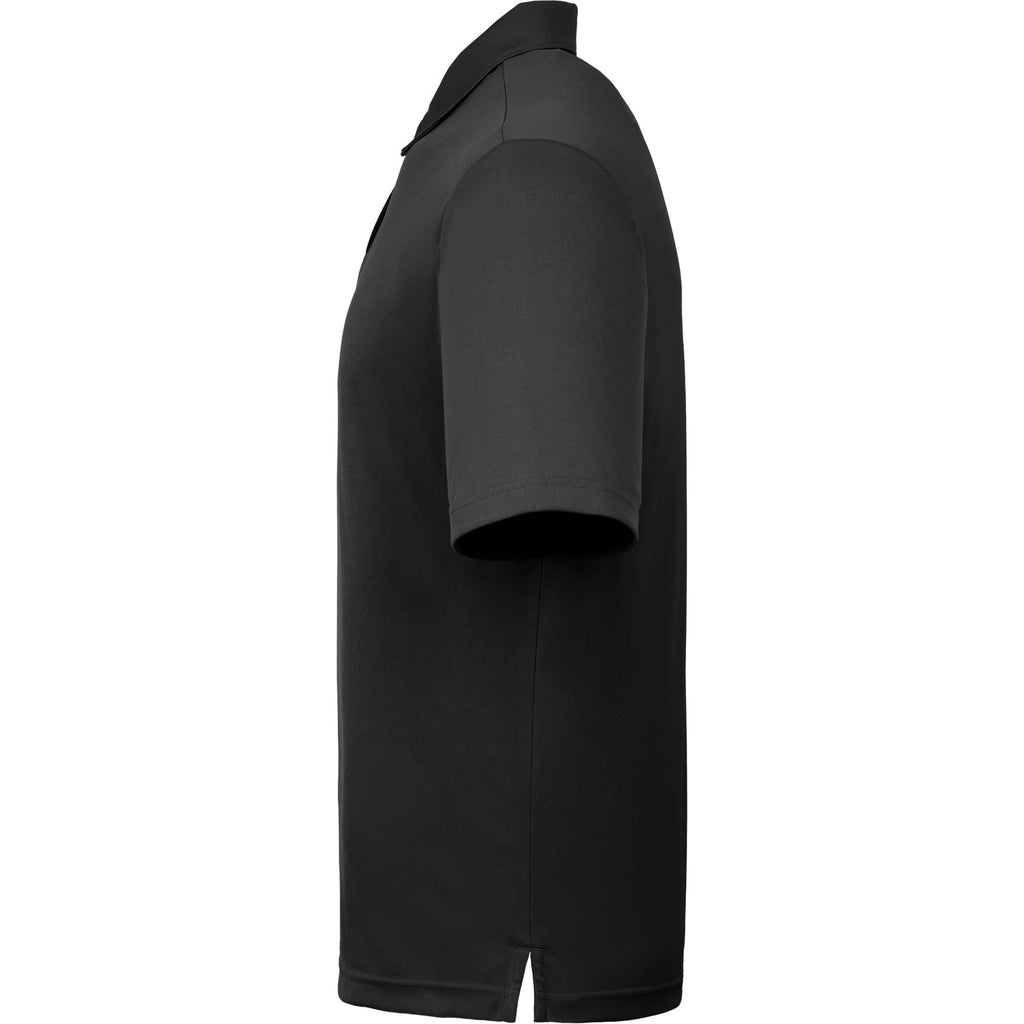 Dara Recycled Tech Polo for Men Debossing - Black - Left Side