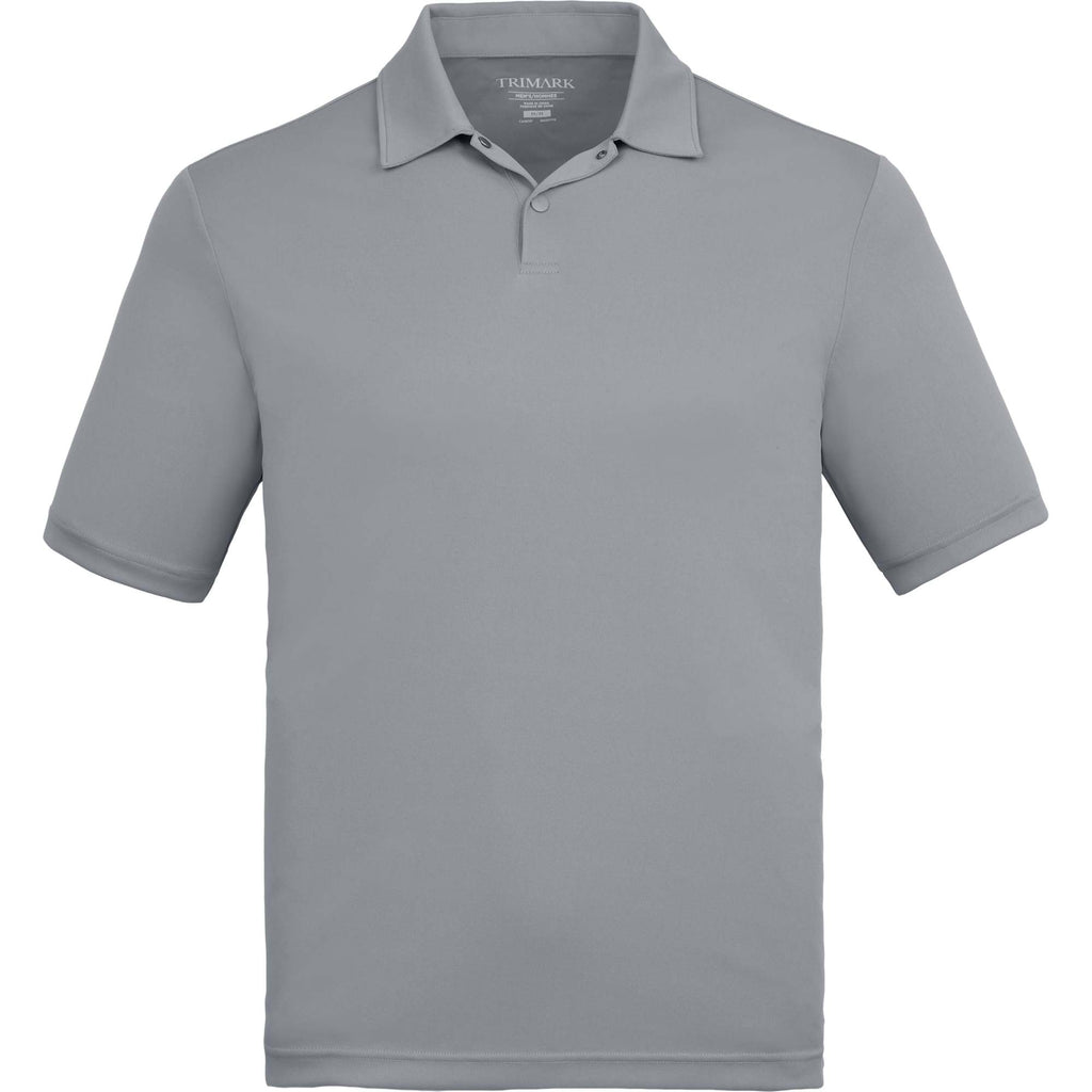 Dara Recycled Tech Polo for Men Debossing - Quarry - Front
