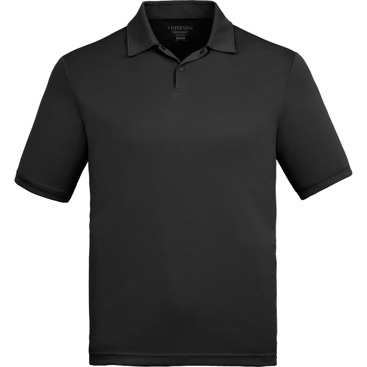 Dara Recycled Tech Polo for Men Embroidery - Black - Front