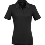Dara Recycled Tech Polo for Women Debossing - Black - Front