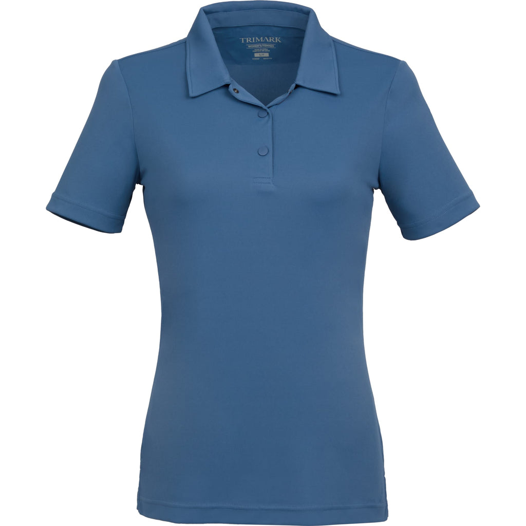 Dara Recycled Tech Polo for Women Debossing - Moonlight Blue - Front