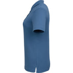 Dara Recycled Tech Polo for Women Debossing - Moonlight Blue - Left Side