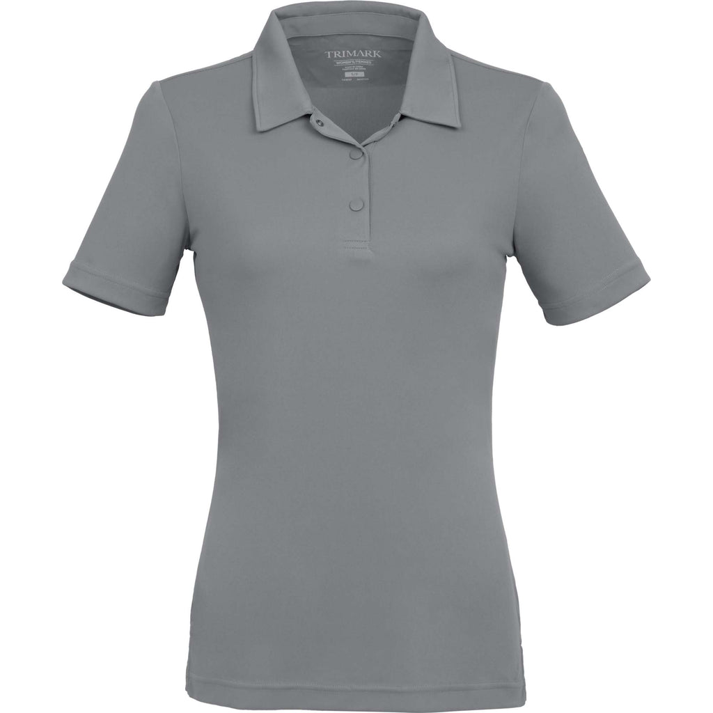 Dara Recycled Tech Polo for Women Debossing - Quarry - Front