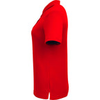 Dara Recycled Tech Polo for Women Debossing - Team Red - Left Side