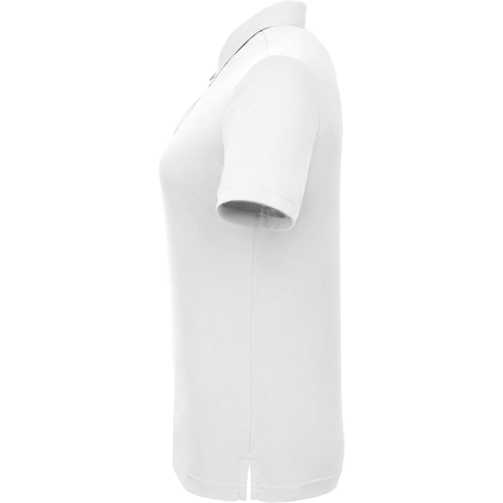 Dara Recycled Tech Polo for Women Debossing - White - Left Side