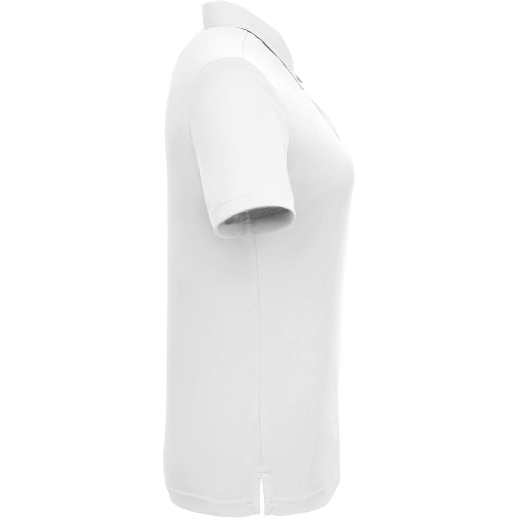 Dara Recycled Tech Polo for Women Debossing - White - Right Side