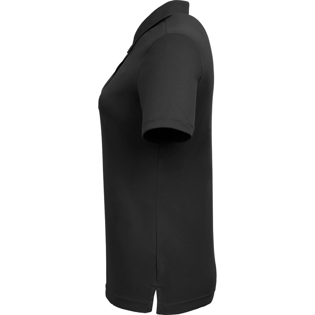 Dara Recycled Tech Polo for Women Transfer - Black - Left Side
