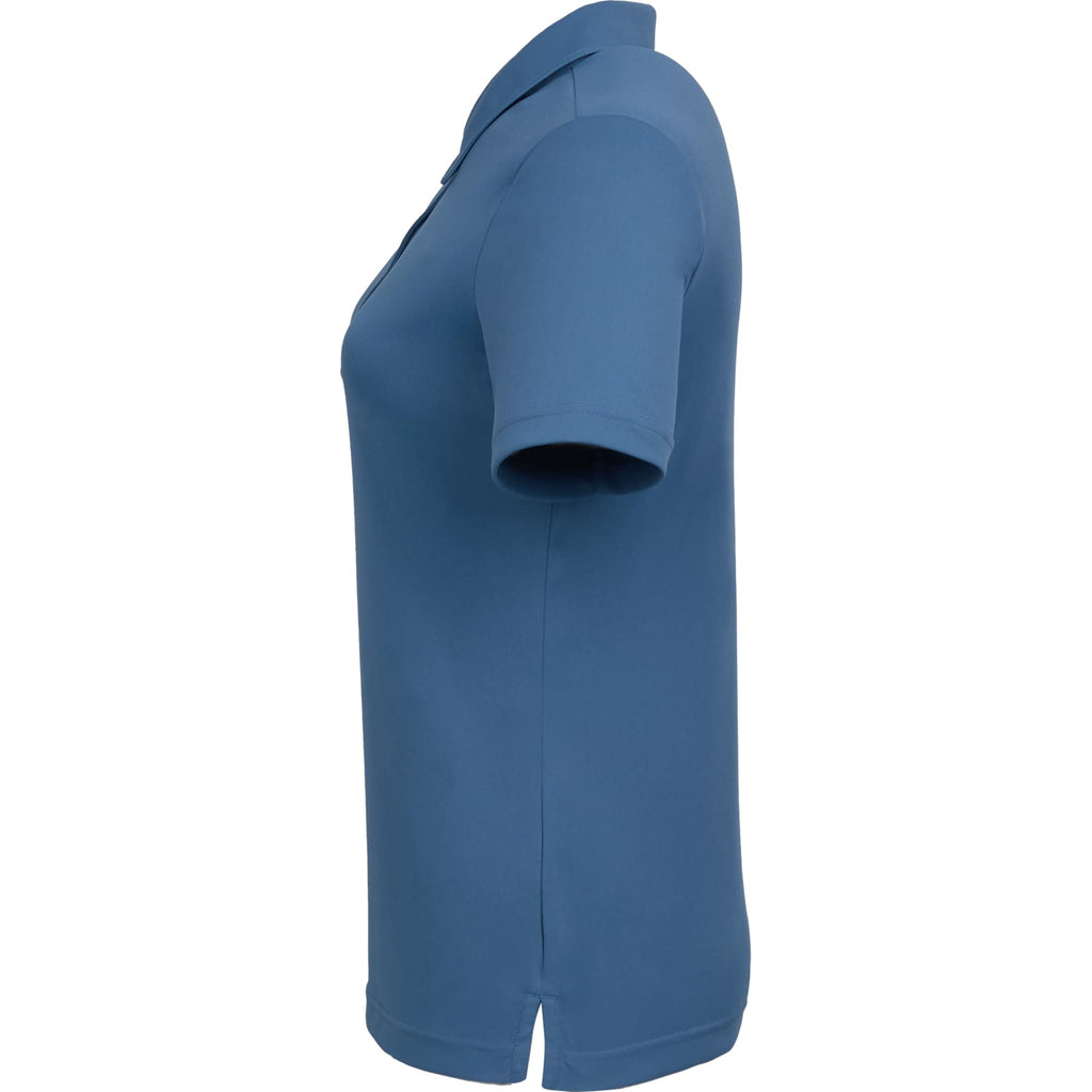 Dara Recycled Tech Polo for Women Transfer - Moonlight Blue - Left Side