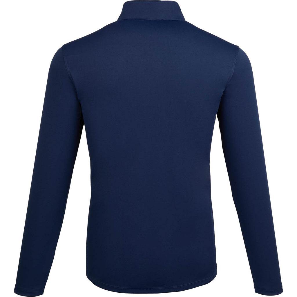Dara Recycled Tech Quarter Zip for Men Laser Engraving - Vintage Navy - Back