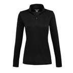 Dara Recycled Tech Quarter Zip for Women Embroidery - Black - Front