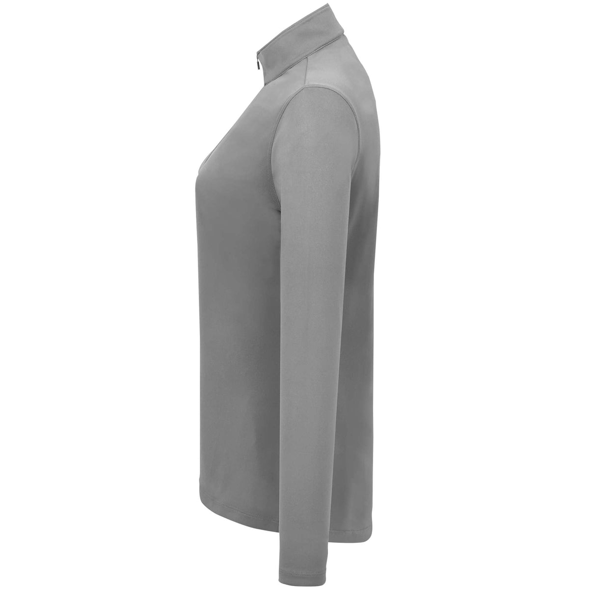Dara Recycled Tech Quarter Zip for Women Embroidery - Quarry - Left Side