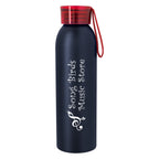 Darby Recycled Aluminum Bottle, 22 oz - Black with Blue - Silk Screen