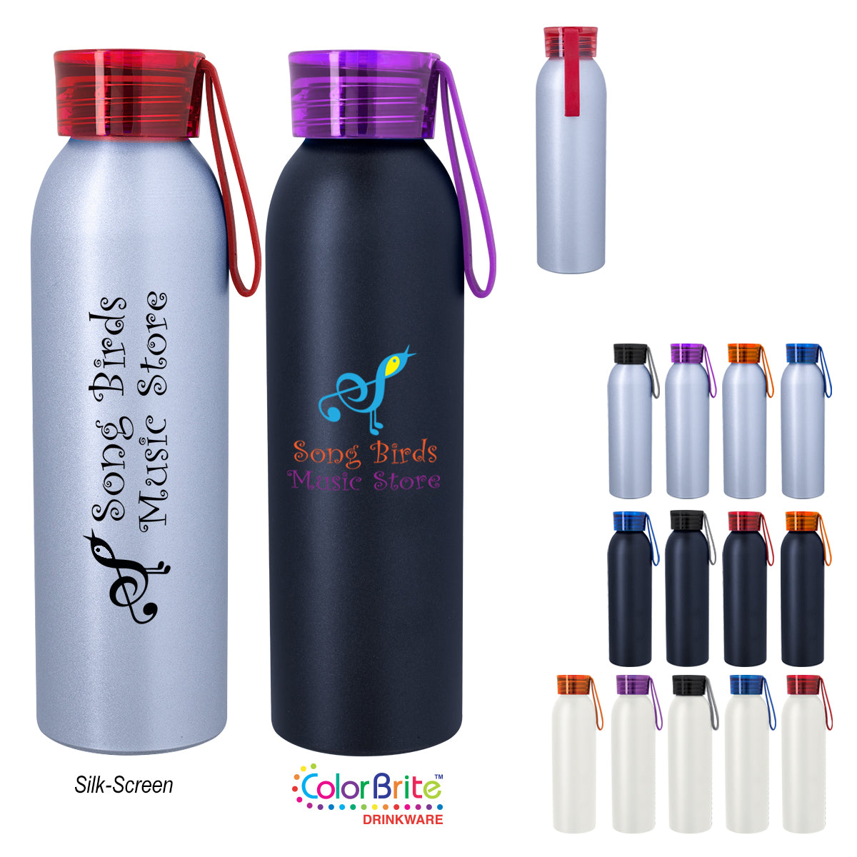 Darby Recycled Aluminum Bottle, 22 oz - Matte Black