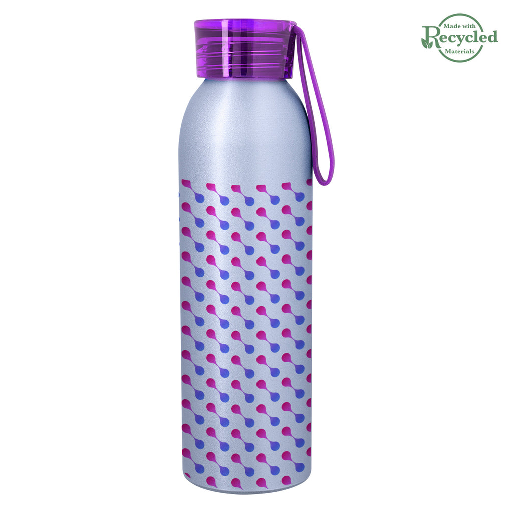 Darby Recycled Aluminum Bottle in Full Color, 22 oz - Purple - Megabrite