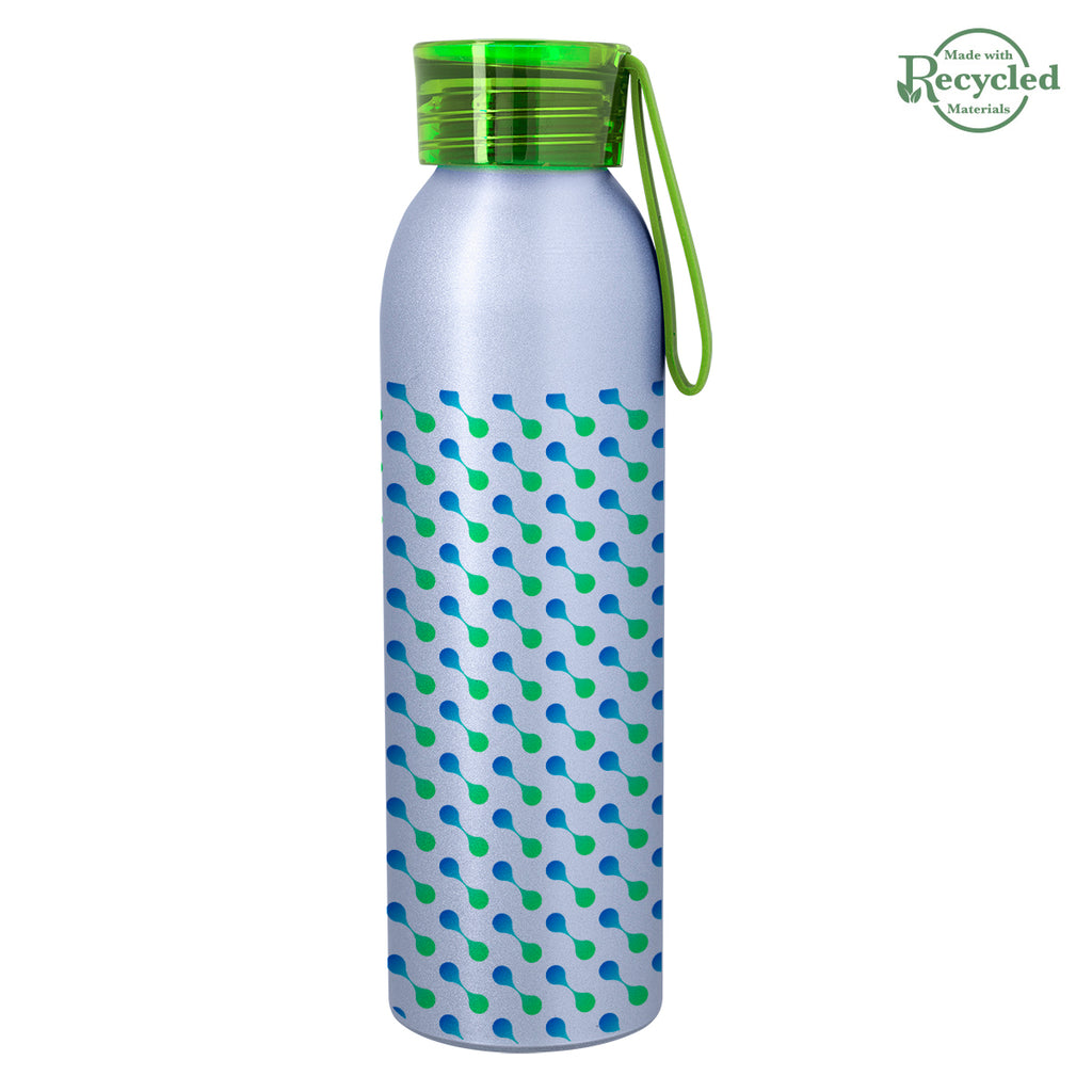 Darby Recycled Aluminum Bottle in Full Color, 22 oz - Silver - Megabrite