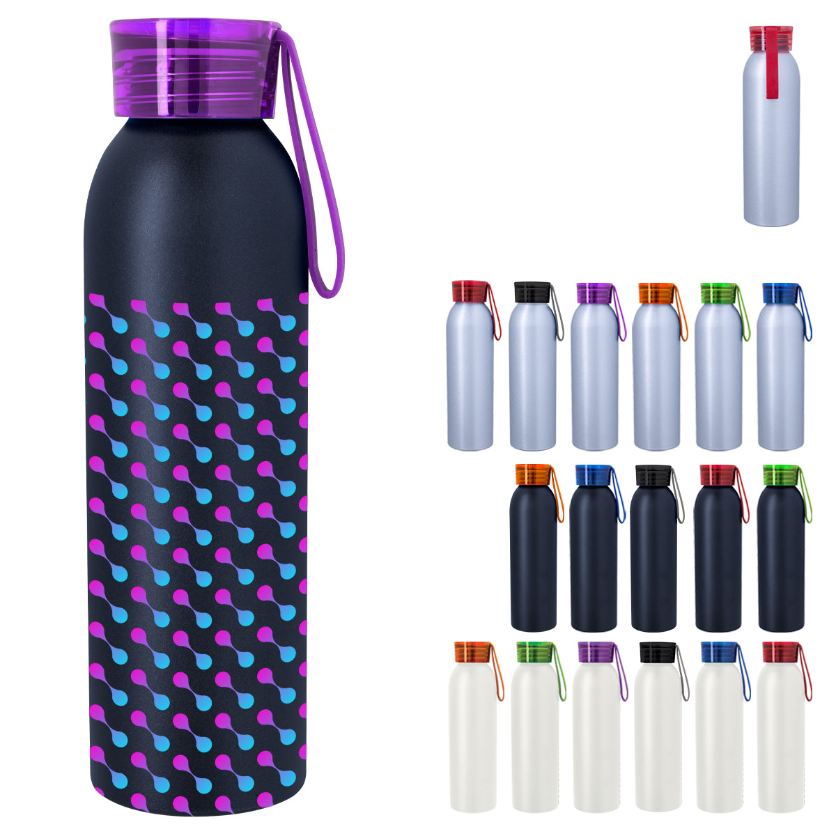 Darby Recycled Aluminum Bottle in Full Color, 22 oz