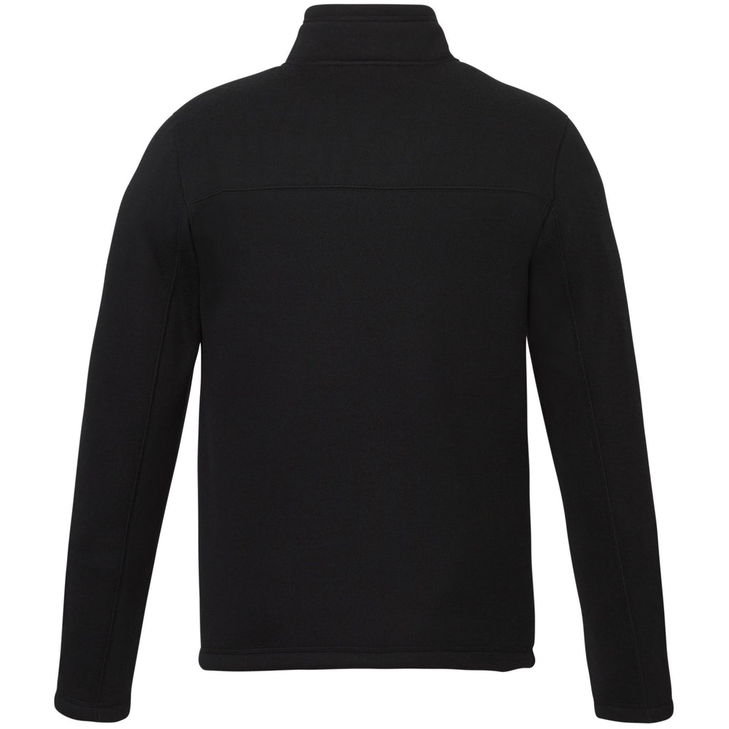 Darnell Eco Knit Full Zip Sweater for Men Embroidery - Black - Back