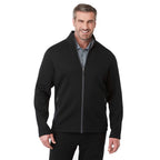 Darnell Eco Knit Full Zip Sweater for Men Embroidery - Black - On Model Front