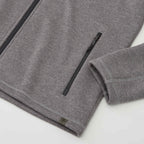 Darnell Eco Knit Full Zip Sweater for Men Embroidery - Medium Heather Grey - Detail Cuff Hem