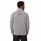 Darnell Eco Knit Full Zip Sweater for Men Embroidery - Medium Heather Grey - On Model Back