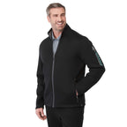 Darnell Eco Knit Full Zip Sweater for Men Transfer - Black - On Model Right Angle
