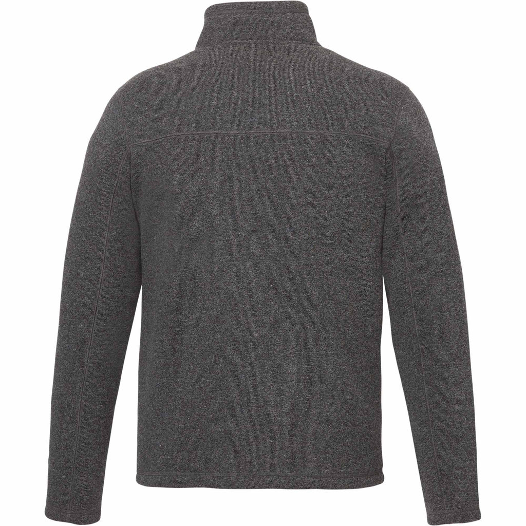 Darnell Eco Knit Full Zip Sweater for Men Transfer - Heather Dark Charcoal - Back