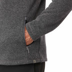 Darnell Eco Knit Full Zip Sweater for Men Transfer - Heather Dark Charcoal - On Model Detail 2