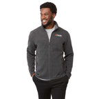 Darnell Eco Knit Full Zip Sweater for Men Transfer - Heather Dark Charcoal - On Model Front