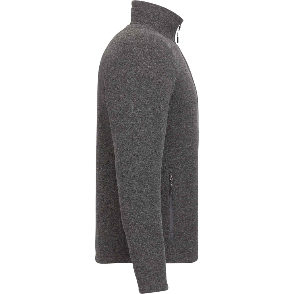 Darnell Eco Knit Full Zip Sweater for Men Transfer - Heather Dark Charcoal - Right Side