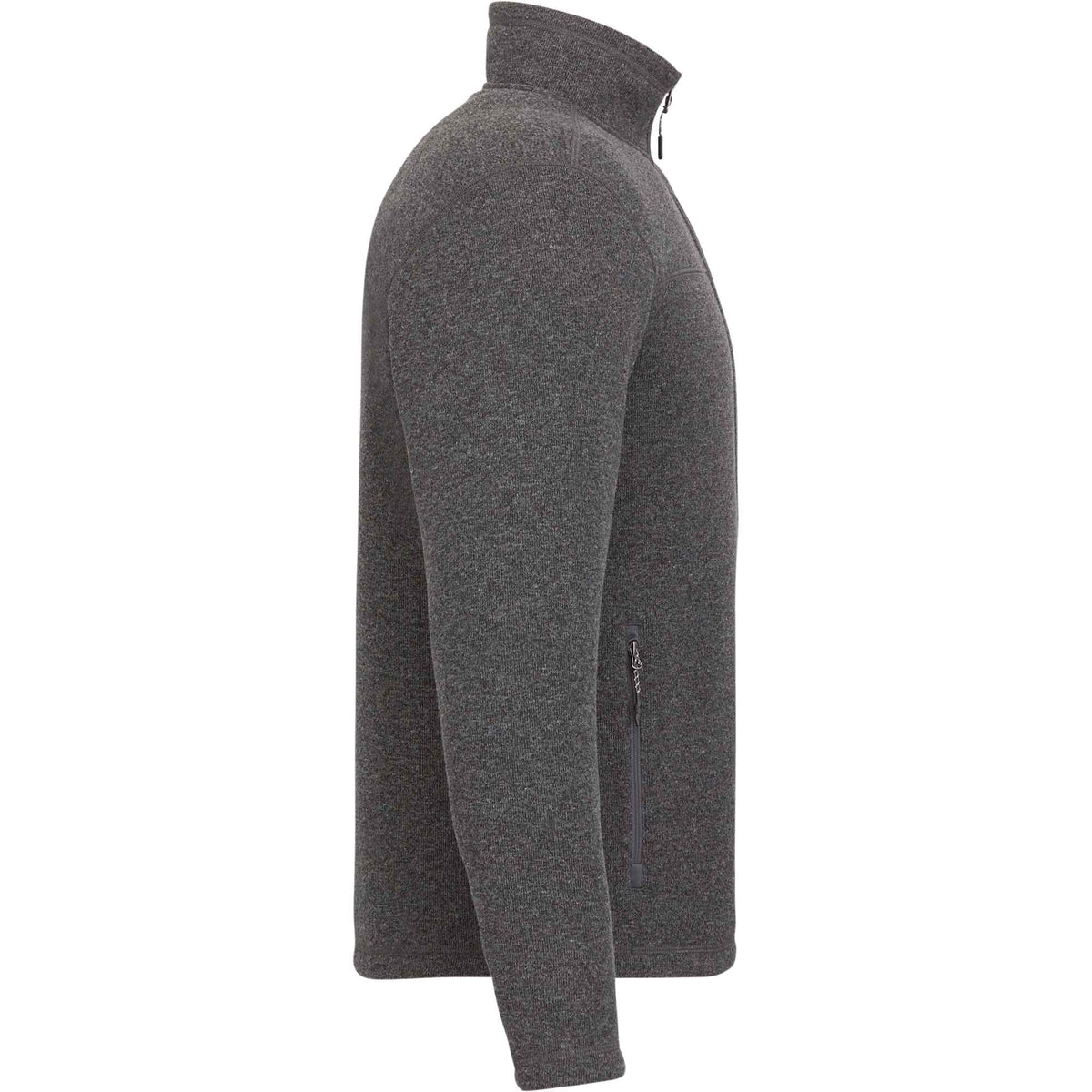 Darnell Eco Knit Full Zip Sweater for Men Transfer - Heather Dark Charcoal - Right Side