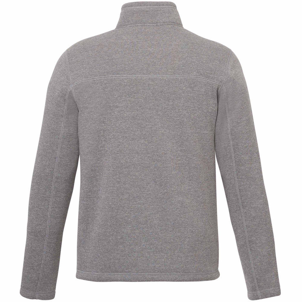 Darnell Eco Knit Full Zip Sweater for Men Transfer - Medium Heather Grey - Back