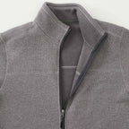 Darnell Eco Knit Full Zip Sweater for Men Transfer - Medium Heather Grey - Detail Collar