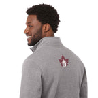 Darnell Eco Knit Full Zip Sweater for Men Transfer - Medium Heather Grey - On Model Detail 2