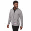 Darnell Eco Knit Full Zip Sweater for Men Transfer - Medium Heather Grey - On Model Right Angle