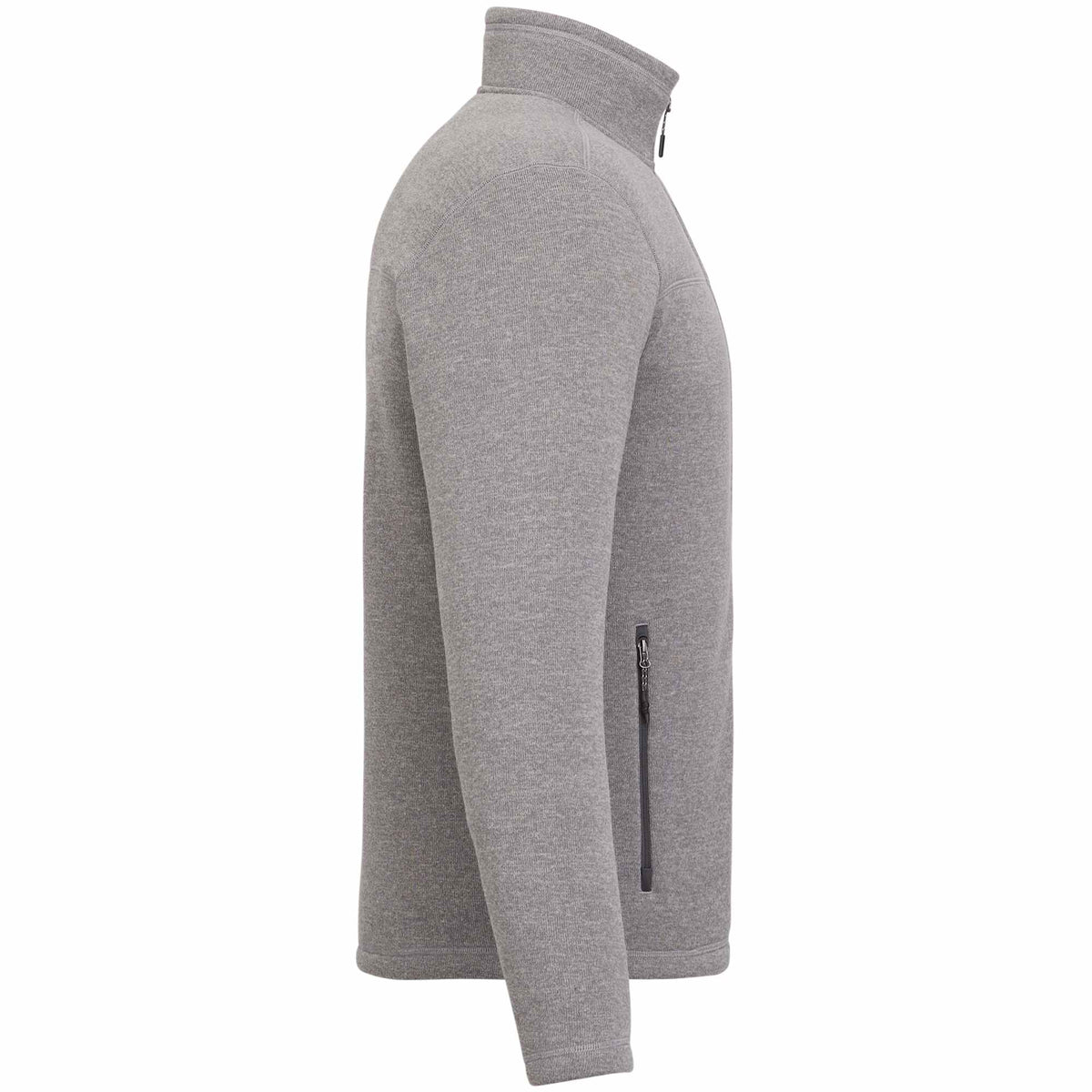 Darnell Eco Knit Full Zip Sweater for Men Transfer - Medium Heather Grey - Right Side